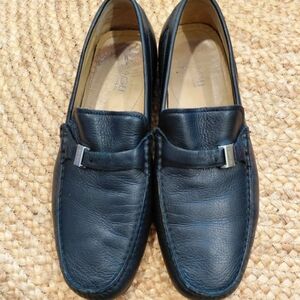 Men's Black Bruno Magli Leather Slip-On Loafers